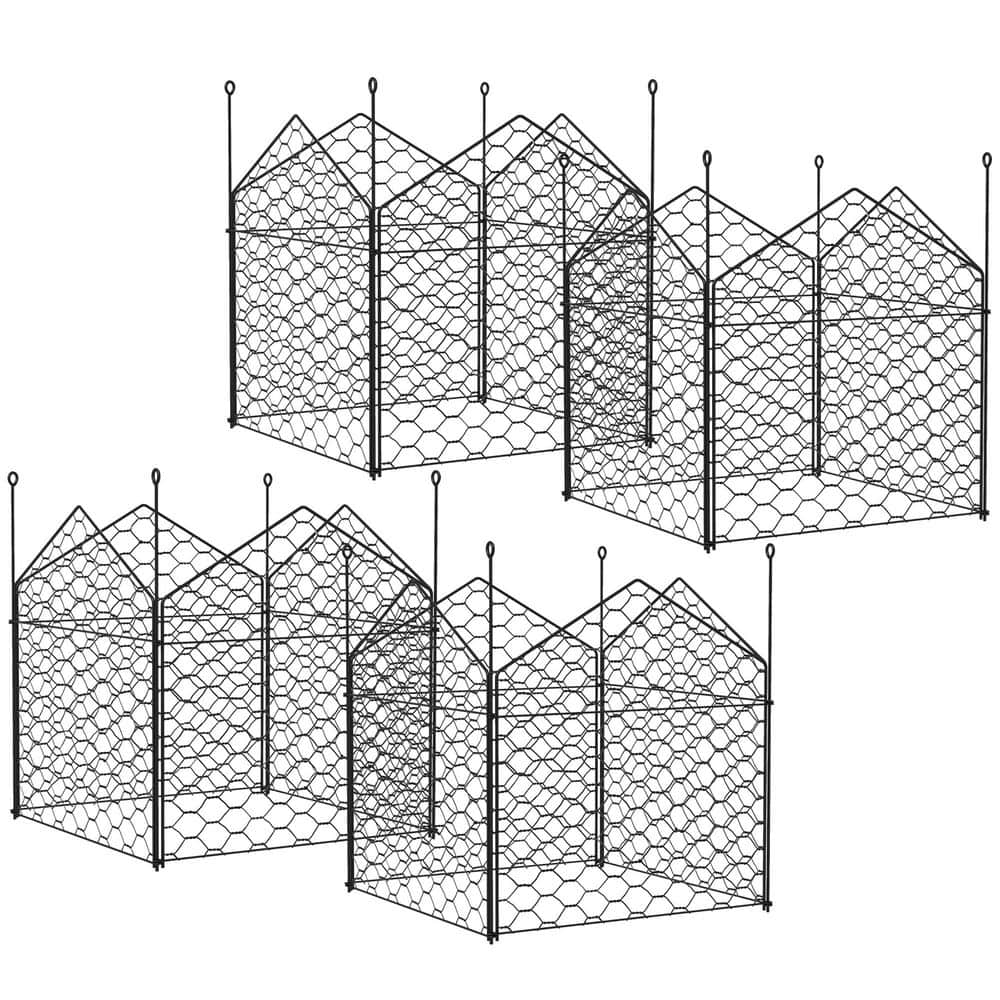 Garden Chicken Wire Cloche, 12 in. x 14 in. Plant Protectors Animals, 4-Pack Metal Crop Cages to Keep Animals Out, Black price history on PriceWatchPro