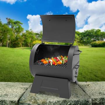 Portable Charcoal Grill or Side Fire Box in Black