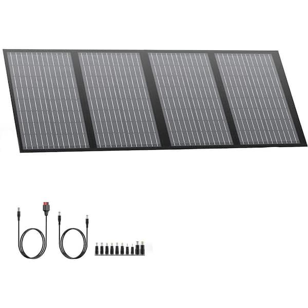60-Watt Portable Foldable Monocrystalline Solar Panel Charger w/Adjustable Kickstands USB 3.0 Type-C for Camping Van RV