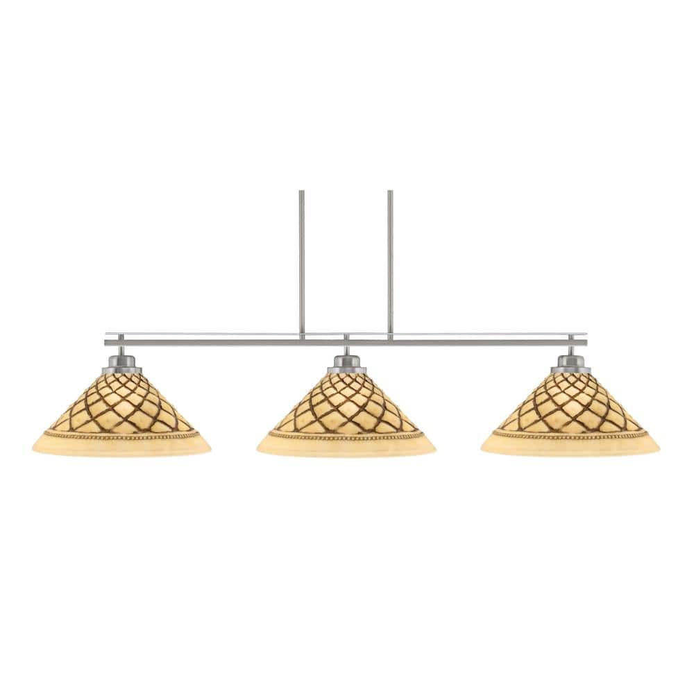Monroe 3-Light Billiard Light, Round Fitter, Brushed Nickel Finish, 16 in. 