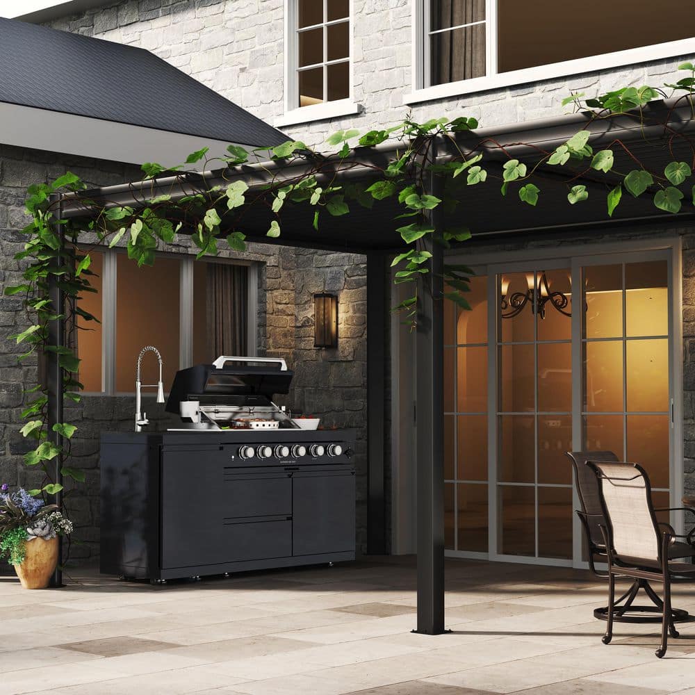 65 in. W 6-Burner Propane Gas Grill Island in Black, with Rotisserie kit, Granite Countertops, Sink price history on PriceWatchPro