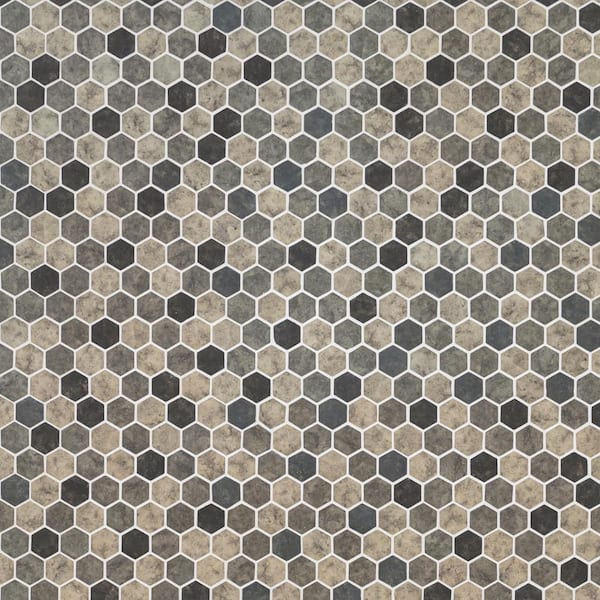 MSI Urban Tapestry Hexagon 11.25 in. x 13.25 in. Glossy Glass Patterned