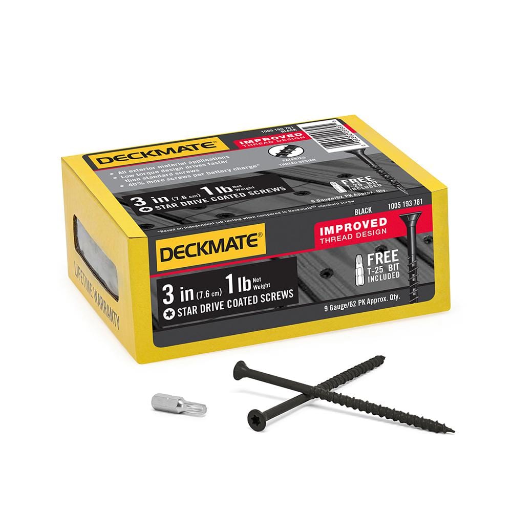 "#9 x 3 in. Black Exterior Self-Starting Star Drive Flat Head Deck Screw (1 lb. / 73-Piece)" price history on PriceWatchPro