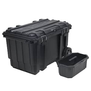 23 in. 50 Gal. Black Rolling Toolbox with Keyed Lock and Portable Hand Tool Tray