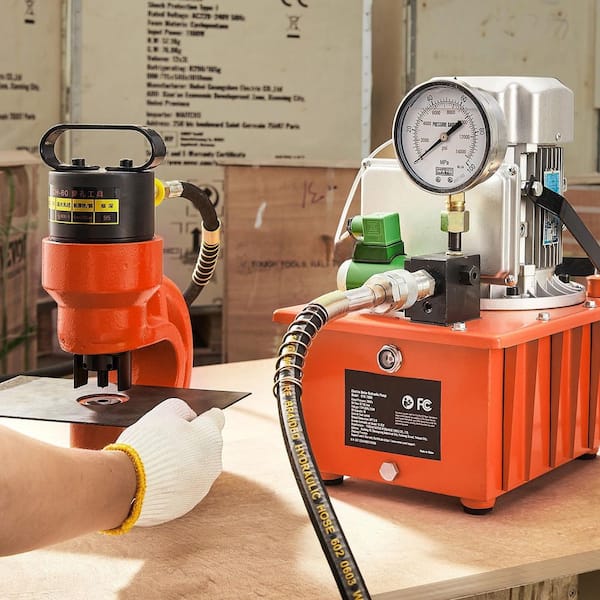Electric Hydraulic Pump 10000 PSI 750W Single Acting Solenoid Valve with Pedal Switch for Punching/Bending/Jack Machine