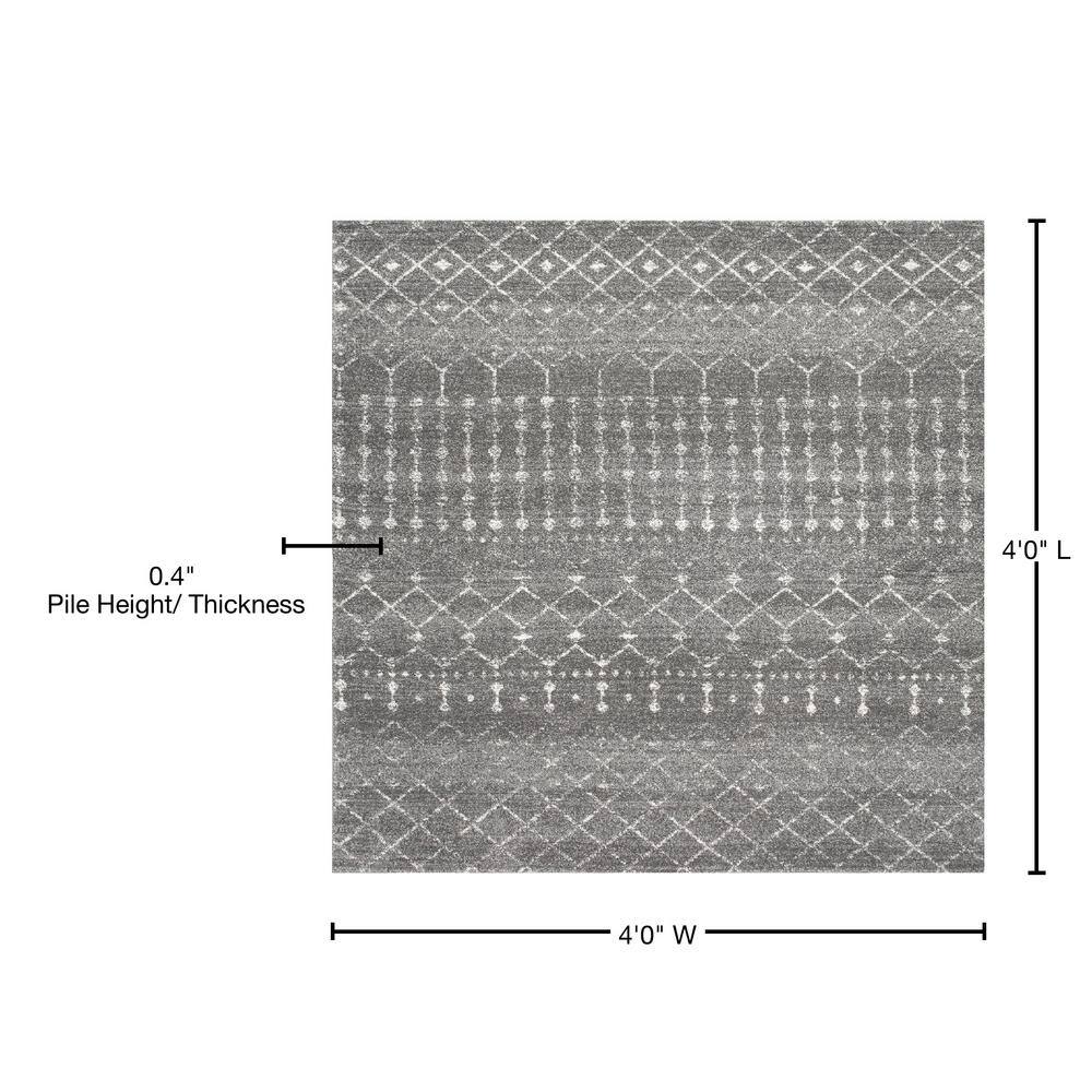 Handmade Dark Gray Square Synthetic Accent Rug - 49"