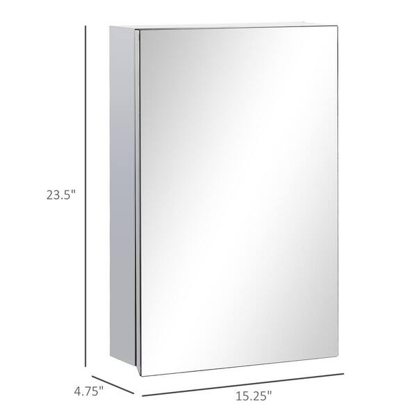 Fresca Coda 14-in x 23.5-in Surface Mount White Mirrored Soft Close Medicine Cabinet