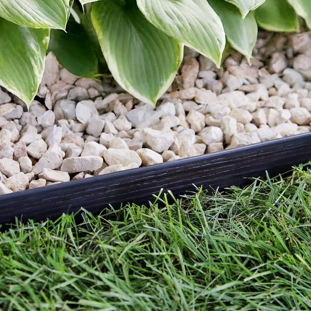 Black Plastic Dig-Free 50 ft. Landscape Edging Kit with Stakes