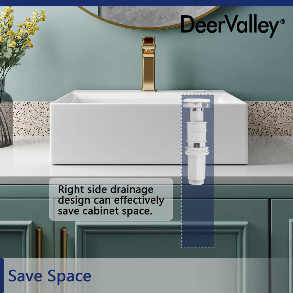 20.5'' White Ceramic Rectangular Vessel Bathroom Sink