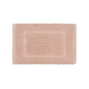 Sophie Border Pink Dusty Rose 17 in. x 24 in. Cotton Textured Bath Mat