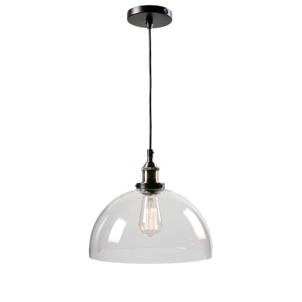 Manor Brook Arcade 1-Light Oil Rubbed Bronze and Antique Brass Pendant