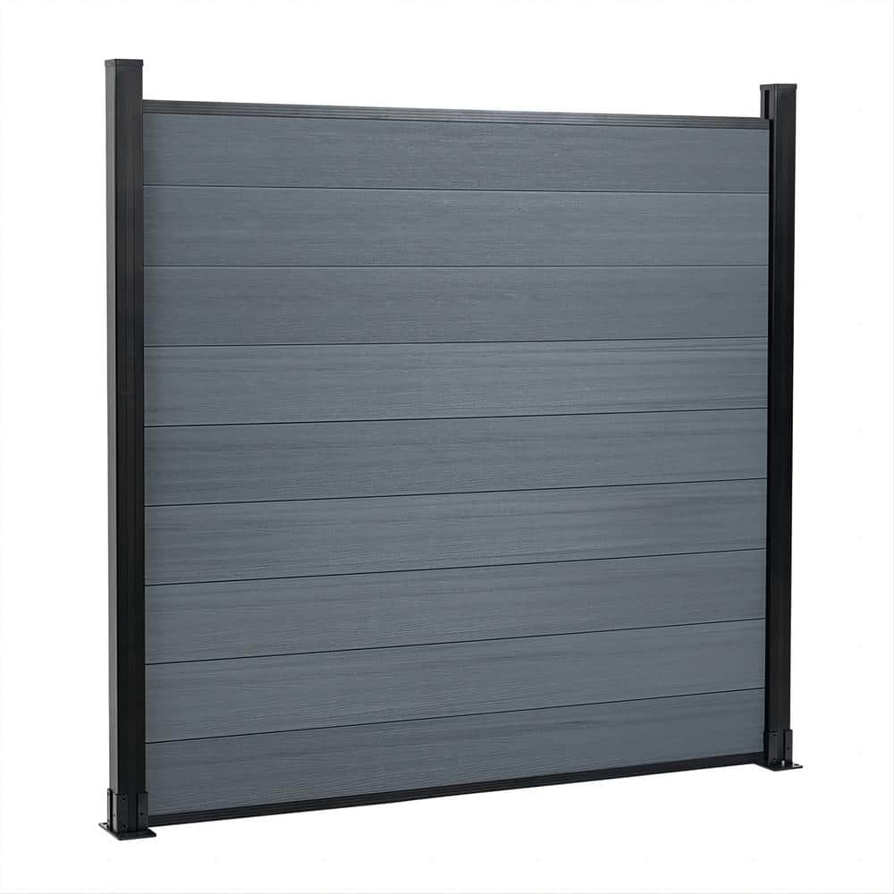 6 ft. H x 6 ft. W Garden Privacy Waterproof Board Grey Composite Fence Board with 2 Aluminum Post price history on PriceWatchPro
