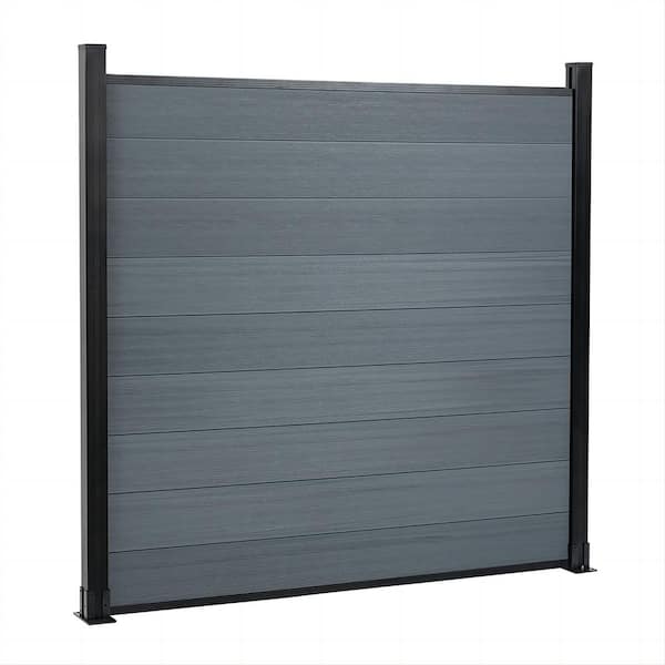 mondaria 6 ft. H x 6 ft. W Garden Privacy Waterproof Board Grey Composite Fence Board with 2 Aluminum Post