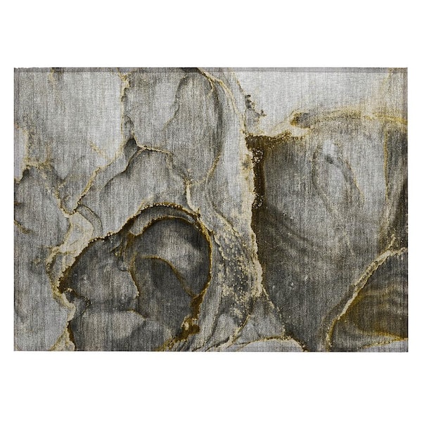 Chantille ACN525 Gold 1 ft. 8 in. x 2 ft. 6 in. Machine Washable Indoor/Outdoor Geometric Area Rug