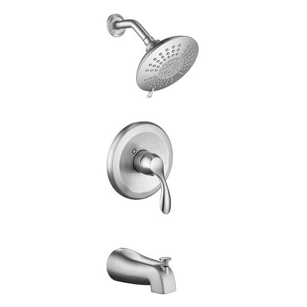 PROOX Single-Handle 5-Spray Tub and Shower Faucet in Brushed Nickel ...