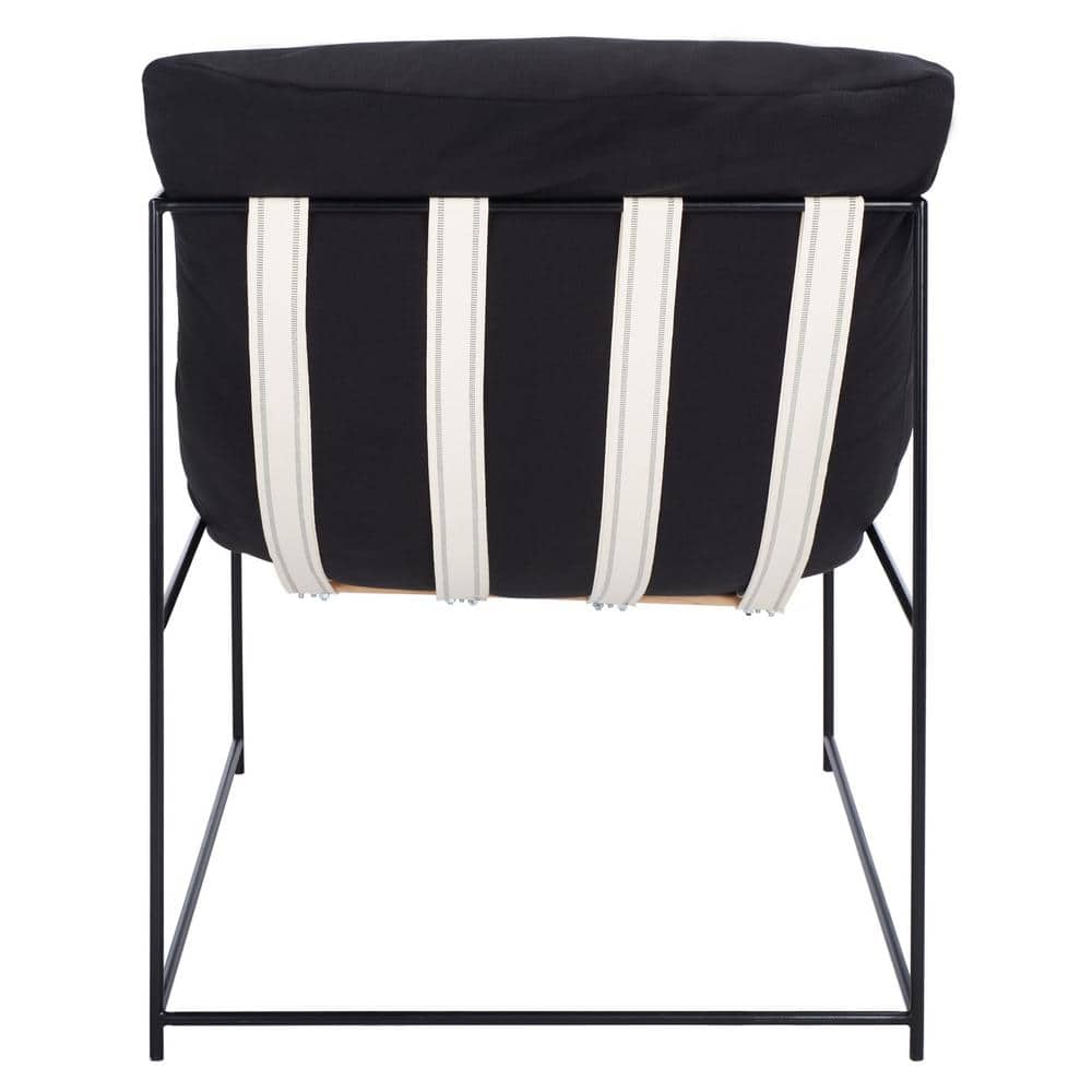 Portland Black Iron Frame Pillow Top Accent Chair