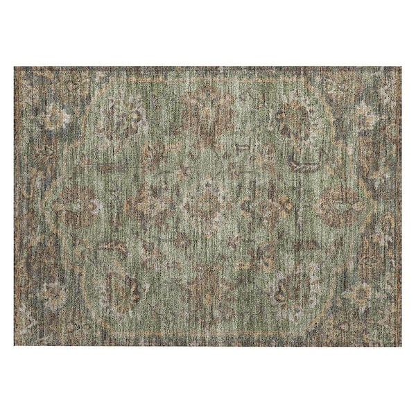 Chantille Machine Washable Indoor/Outdoor Abstract ACN2793 Olive 3 ft. x 4 ft. Area Rug