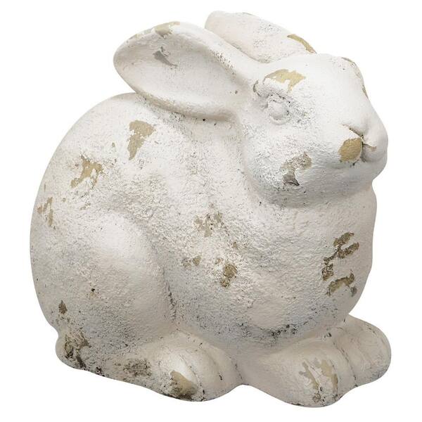 A & B Home 11 in. Magnesia Rabbit Statue