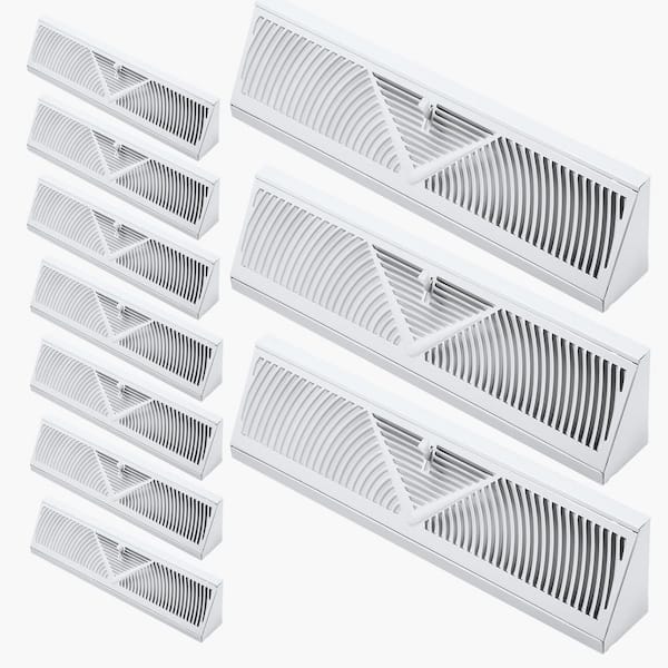 18 in. x 5 in. Floor Registers, 10-Pack Baseboard Registers, HVAC Iron Floor Vents, Anti-Peeling Air Vents Deflector