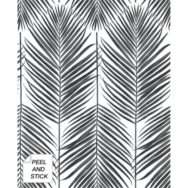 NextWall Paradise Palm Black Sands Botanical Vinyl Peel & Stick Wallpaper Roll (Covers 30.75 Sq. Ft.)