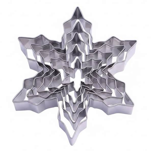 LAIFUCAM 5 Piece Stainless Steel Winter Snowflake Cookie Cutter