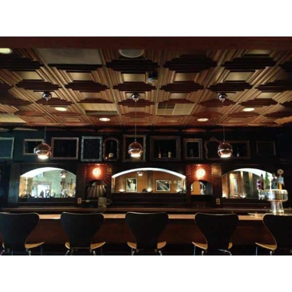 Schoolhouse 2 ft. x 2 ft. PVC Glue-up or Lay in Faux Tin Ceiling Tile in Antique Copper ( 100 sq.ft. / case )
