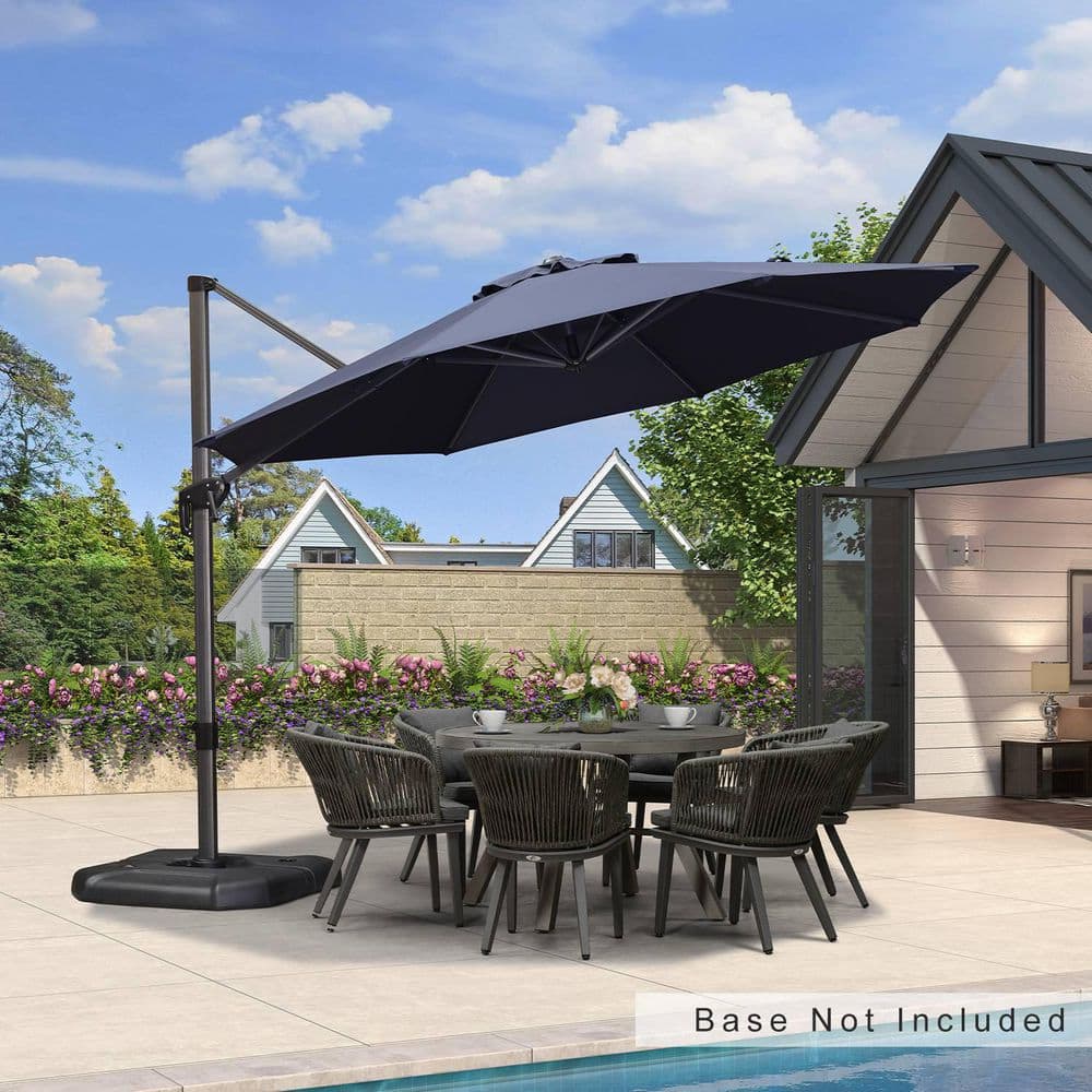 11 ft. Octagon Outdoor Patio Cantilever Umbrella Aluminum Offset 360° Rotation Umbrella in Navy Blue price history on PriceWatchPro