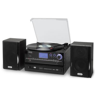 3-Speed Stereo Turntable CD Recording System with Cassette, AM/FM Radio and MP3 Encoding