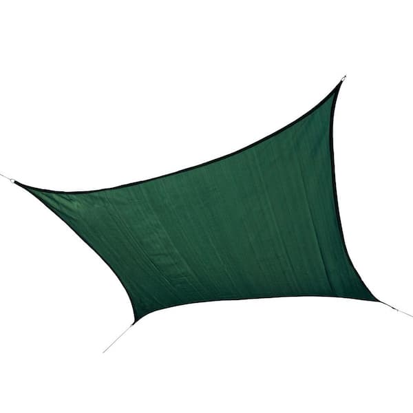 ShelterLogic 12 ft. W x 12 ft. L Square, Heavy-Weight Sun Shade Sail in Evergreen (Poles Not Included) with Breathable Fabric