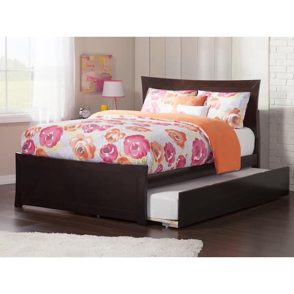 AFI Metro Full Platform Bed with Matching Foot Board with Full Size Urban Trundle Bed in Espresso