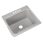 Kensington Drop-In Acrylic 25 in. 4-Hole Single Bowl Utility Sink in Ice Grey