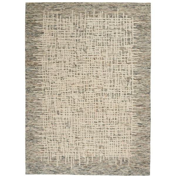 Nourison Vail Ivory/Multi 5 ft. x 7 ft. Contemporary Area Rug