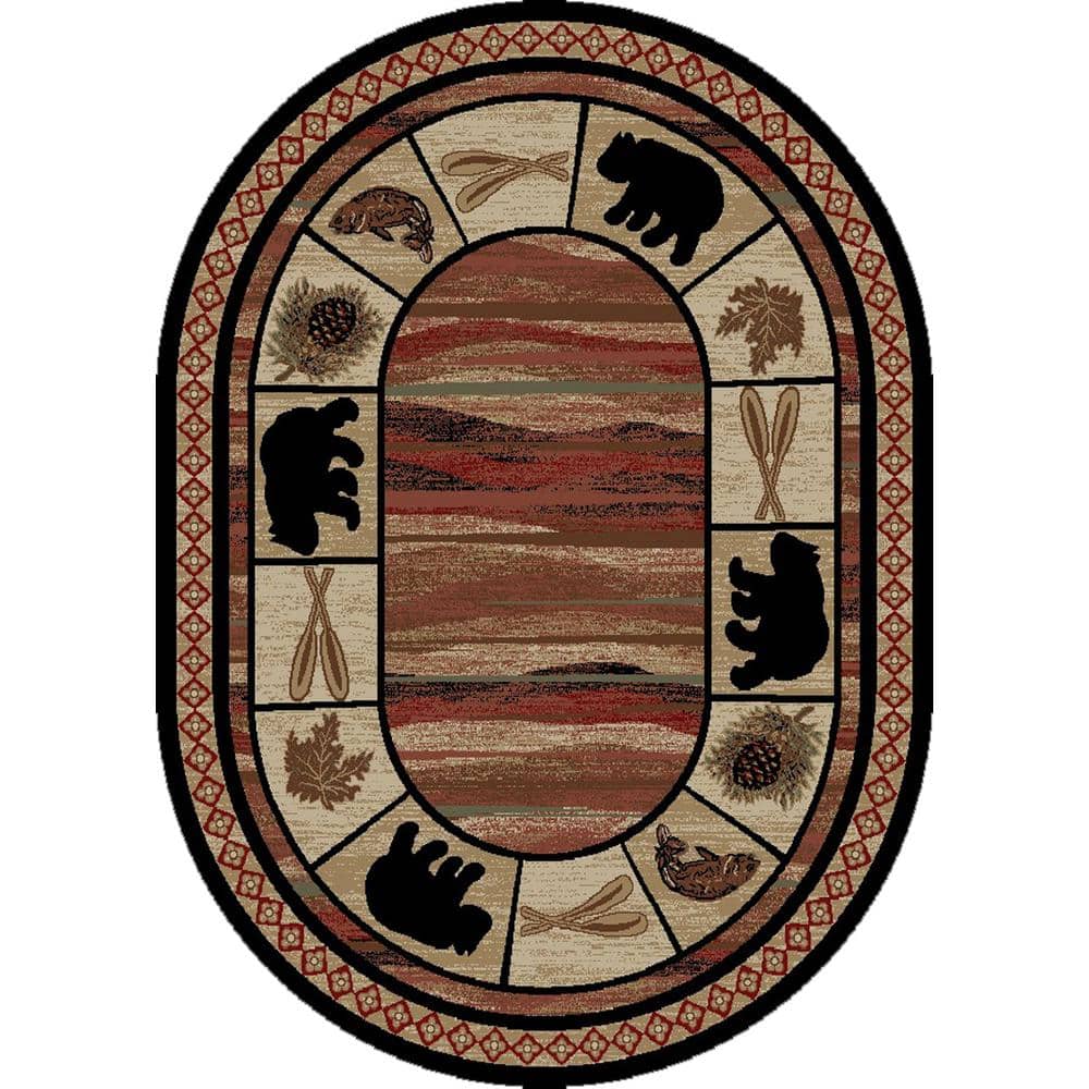 Mayberry Rug Hearthside Vogel MultiColored 5 ft. x 8 ft. Lodge Area Rug HS7463 5X8OV The Home