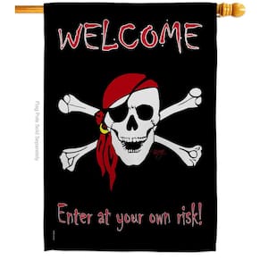 2.3 ft. x 3.3 ft. Enter at Your Own Risk Pirate House Flag 2-Sided Coastal Decorative Vertical Flags