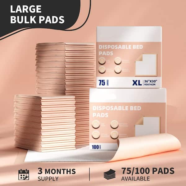 Phewnyzo 30 in. x 36 in. Extra Large Disposable Bed Pads-100 Count