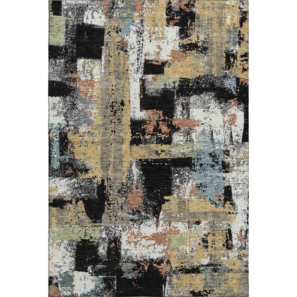 Mayfield Premium Machine Washable Abstract AMF2212 Black 8 ft. x 10 ft. Area Rug price history on PriceWatchPro