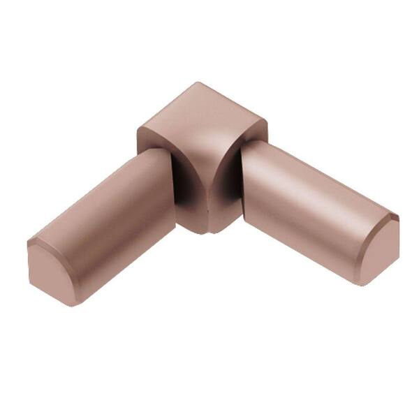 Schluter Systems Rondec Satin Copper Anodized Aluminum 3/8 in. x 1 in. Metal 90° Double-Leg Inside Corner
