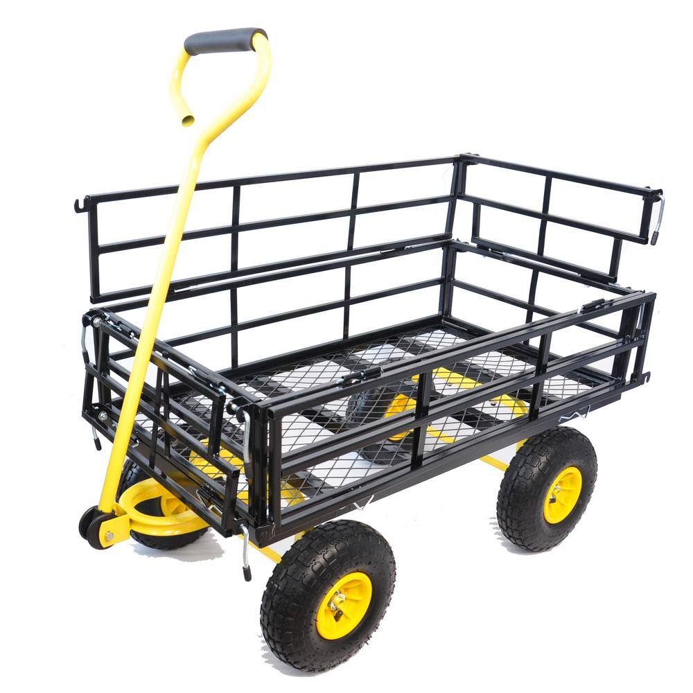 16.7 cu. ft. Metal Yard Wagon Garden Cart Removable Sides Black price history on PriceWatchPro