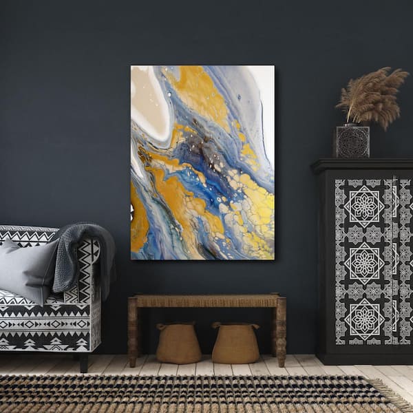 Courtside Market Deep Currents Gallery-Wrapped Canvas Abstract Wall Art 20  in. x 16 in. WEB-AD105-16x20 The Home Depot