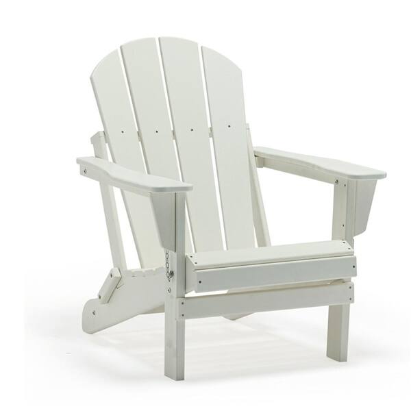 Polydun White Folding Plastic Outdoor Adirondack Chair PLN-F004-899 ...