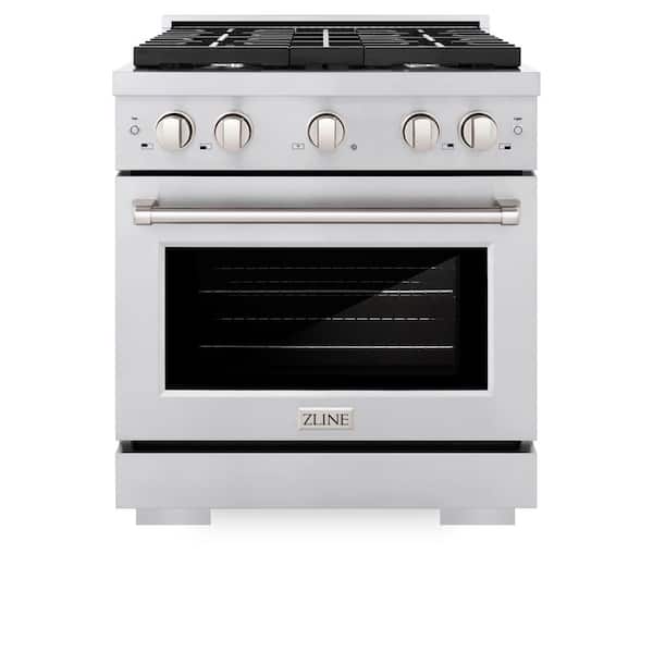 30 in. 4 Burner Single Oven Gas Range in Stainless Steel