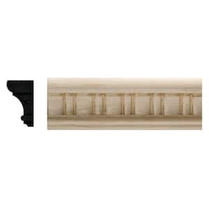 7/8 in. x 1-1/2 in. x 96 in. White Hardwood Embossed Scallop Moulding