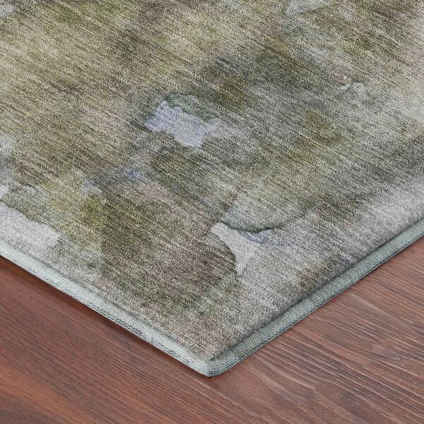 Mayfield Premium Machine Washable Abstract AMF2274 Taupe 10 ft. x 14 ft. Area Rug