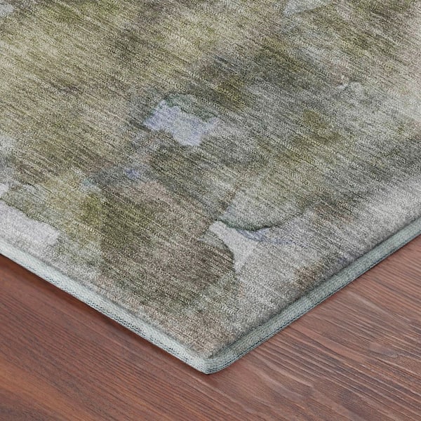 Mayfield Premium Machine Washable Abstract AMF2274 Taupe 5 ft. x 7 ft. 6 in. Area Rug