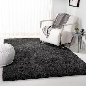 August Shag Charcoal 5 ft. x 5 ft. Square Solid Area Rug