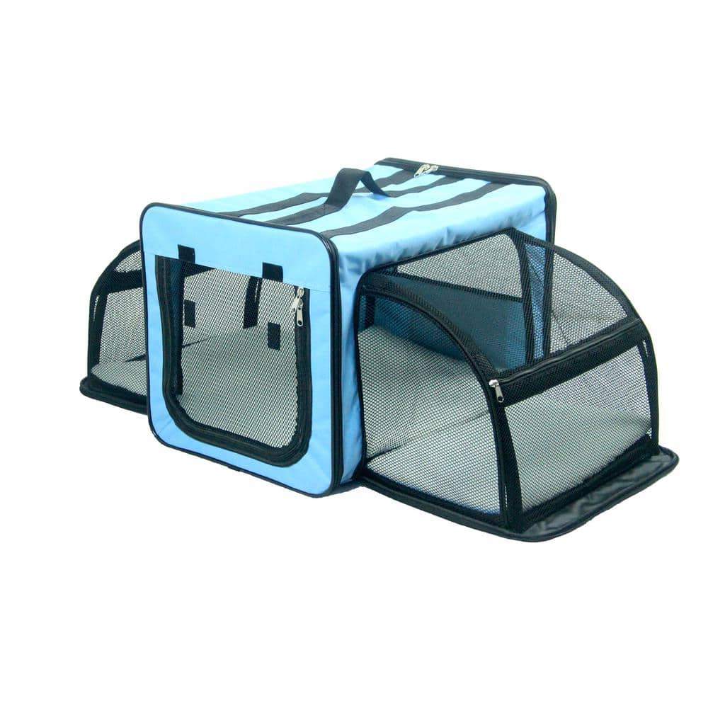 X-Small Blue Expandable Mesh Travel Pet Crate