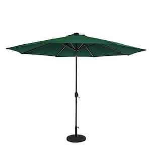 Calypso II 11 ft. Octagon Market Umbrella with LED Strip Lights in Hunter Green - Breez-Tex
