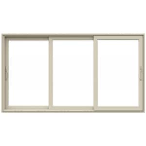 V4500 Multi-Slide 141 in. x 96 in. Universal Handing Low-E Desert Sand Vinyl 3-Panel Prehung Patio Door