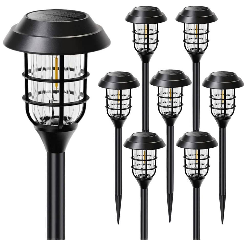 10 Lumens Black Integrated LED Yard Lights Weather Resistant 3000K Outdoor Solar Path Lights Dusk to Dawn (8-Pack) price history on PriceWatchPro