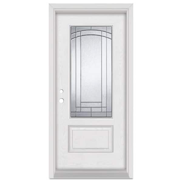 Stanley Doors 32 in. x 80 in. Chatham Right-Hand 3/4 Lite Patina Finished Fiberglass Oak Woodgrain Prehung Front Door